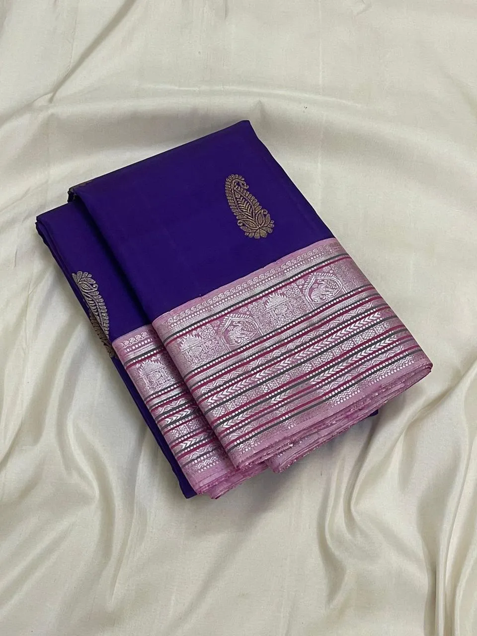 Royal Purple Butta Korvai Kanchipuram Silk Saree